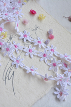 Water soluble lace DIY handmade lolita skirt doll clothing lace accessories white chrysanthemum lace material