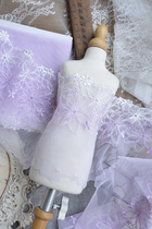 Diyson high quality embroidery exquisite baby clothes net gauze lace skirt clothing cuffs decorative accessories purple