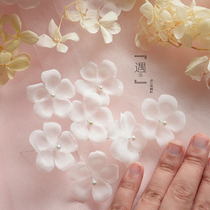 Semi-transparent pleated organza flower wedding dress headgear headwear decorative flower doll clothing making material