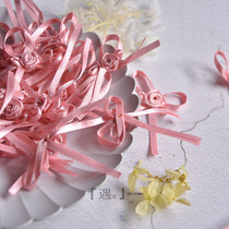 Three-dimensional flower bow headgear decorative small flowers handmade DIY clothes making accessories dark pink