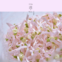 Three-dimensional flower bow headgear decorative small flowers handmade DIY clothes making accessories sweet honey powder