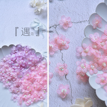 Handmade thin yarn petals Barbie Doll Clothes Decoration Accessories Diy Headwear Material Pink Mini Flowers