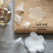 Wedding ceremony dress veil decoration material DIY champagne snow gauze flower pieces handmade three-dimensional flower accessories