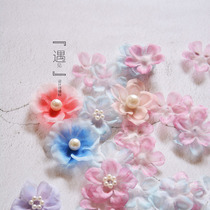 Fairies DIY handmade wedding dresses headwear material flowers Late dress Flowers Flakes Accessories Emulated Colorful Augen Yarn Petals