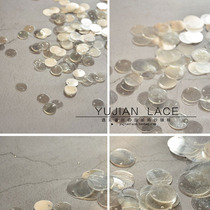 Handmade DIY stage clothing decoration sequins round edge hole beads wedding dress high fixed accessories White