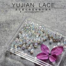 DIY handmade beading material Hand-sewn symphony transparent beads Crystal loose beads Small fine rice beads Wedding accessories