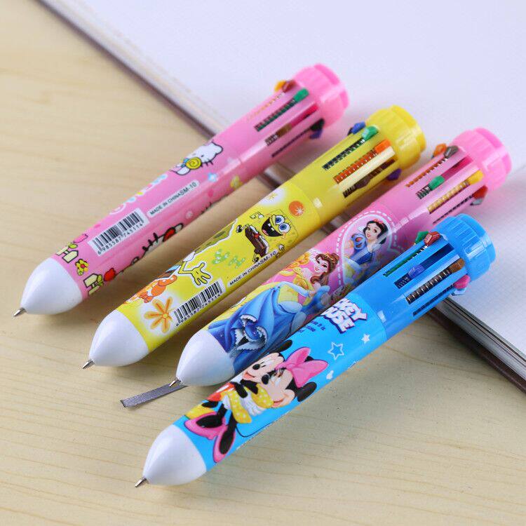 创意卡通动物十色笔彩色圆珠笔多色圆珠笔小学生文具学习用品批发