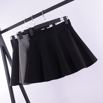 2018 autumn and winter New High waist elastic umbrella skirt female Korean black half skirt college style skirt A- line dress