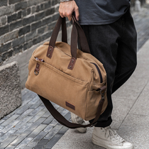 Canvas Casual Carry-on Travel Bag Men Large Capacity Short Trip Luggage Bag Fashion Trends Single Shoulder Diagonal Satchel Bag