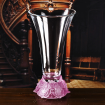 Czech imported BOHEMIA crystal glass vase transparent rose flower arrangement European creative gift
