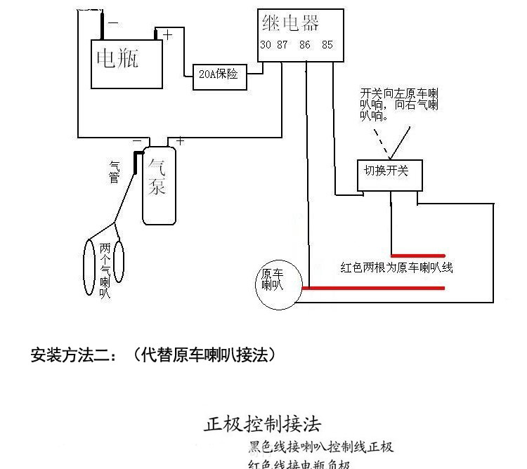包邮五狮汽车摩托车气喇叭电动车汽笛 12v超响改装高低音带气泵