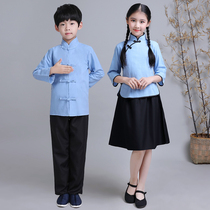 Girls Republic of China students dress boys Chinese female 54 youth clothing graduation license clothing children performing choral clothing
