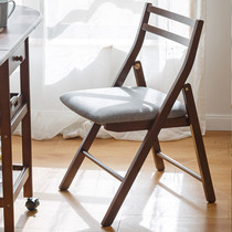 Yuemao home dining chair solid wood modern simple back chair desk chair Nordic province space dining folding chair