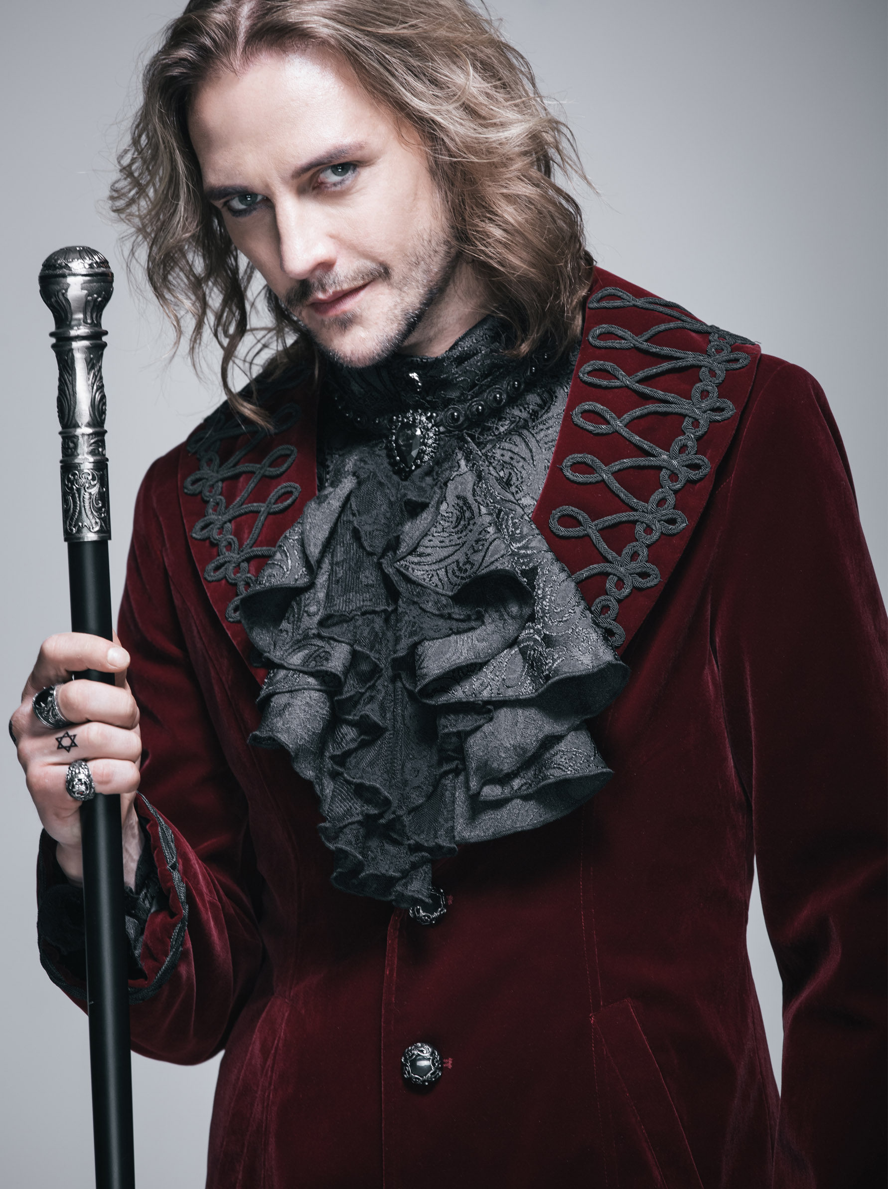 魔卡骑新款宫廷哥特外套男青年长袖修身大衣cosplay 舞台演出礼服