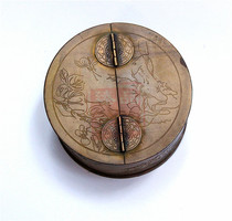 Copper smoke cream box round jar ink cartridge four treasures writing craft gifts collection film and television props