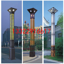 Large retro view lamp Custom outdoor 3 m square lamppost 5 m Chinese courtyard lamp Square Park Road street lamp