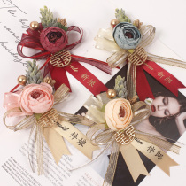 Mori bride and groom wedding corsage wedding full set of parents best man welcome flower Flower bridesmaid sister group hand flower