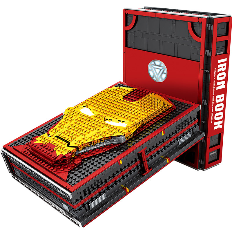 钢铁人积木书iron book托尼钢铁书s牌纪念手册mk85全套人仔灯光组