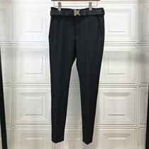 Tide brand fashion new products waist metal ribbon buckle business gentleman Korean version of Joker young mens small feet trousers