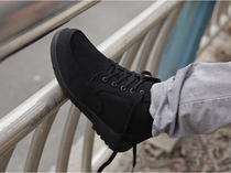 Outdoor tactical military fans cotton shoes cotton boots canvas plus wool boots winter training shoes plus velvet northeast work snow