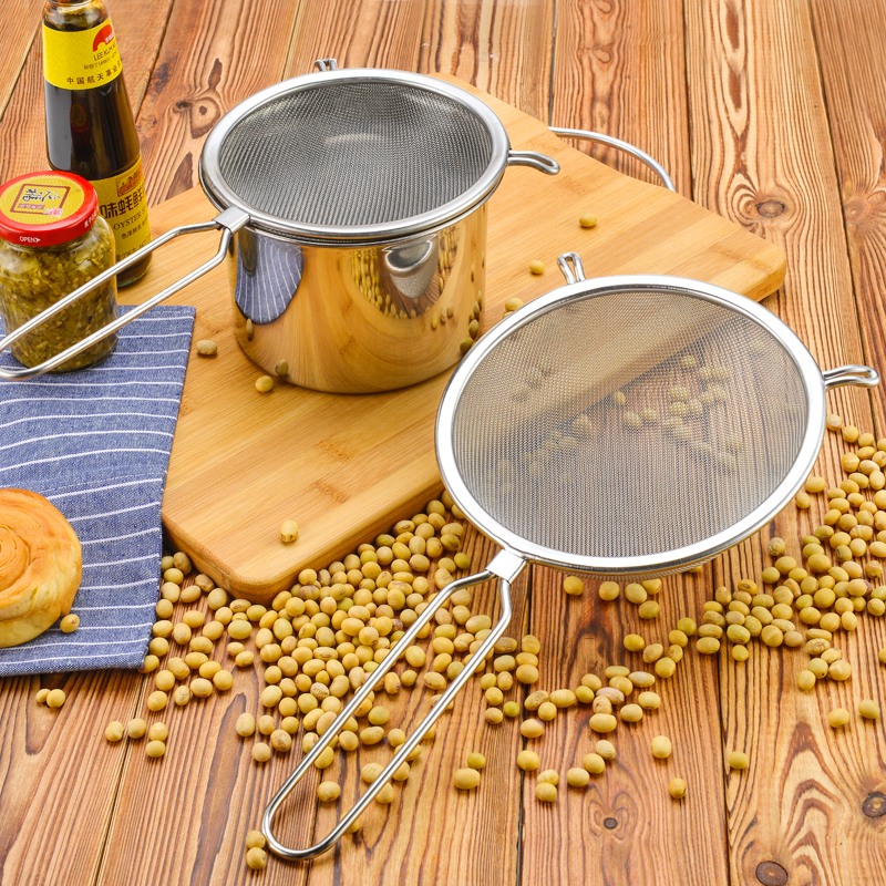 soy milk slippery mesh filter mesh kitchen oil strainer stainless steel colander spoon oil filter spoon 30 mesh oil grid foam scoop