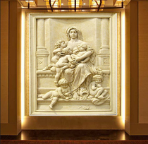 Sandstone Floating Villa Exterior Wall Indoor European Mural Notre Dame Sculpture Background Wall Decorative Mural Fiberglass