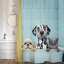 Toilet shower curtain Cartoon blackout waterproof thickening mildew bathroom curtain curtain partition shower curtain curtain