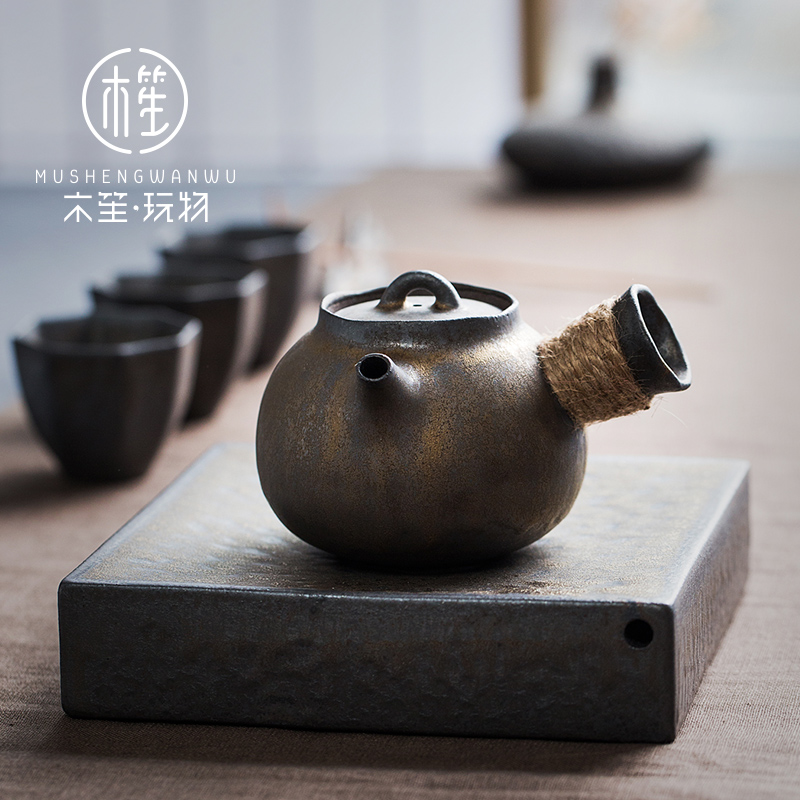 Little teapot Japanese household ceramics kung fu personal pot of retro move side "bringing filter thumb tea pot pot