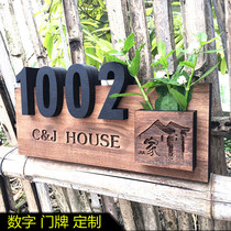 Custom antique solid wood Hotel room Private room box Teahouse Hotel Hotel department door number Personalized custom