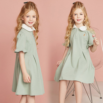 Girls Summer Ocean Gas Liandress 2022 New Inn Wind Lotus Leaf Cuff CUHK Scout Princess Short Sleeves Princess Dress