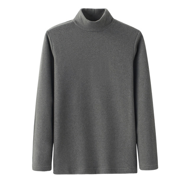 Early spring fleece long-sleeved T-shirt polar fleece round neck bottoming shirt men's double-sided fleece soft warmth plus size men's clothing Early spring fleece long-sleeved T-shirt polar fleece round neck bottoming shirt men's double-sided fleece soft warmth plus size men's clothing