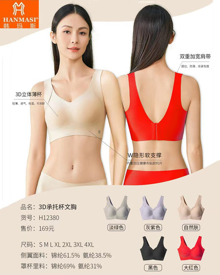 Hanmas underwear women's ringless bra adjustment type gathering side breasts to prevent sagging large breasts to make small H12380
Hanmas underwear women's ringless bra adjustment type gathering side breasts to prevent sagging large breasts to make small H12380