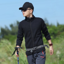 Autumn Winter Outdoor Grip Suede Jersey Male Thickened Cardiovert Collar Jersey Mens Warm Rocking Grain Suede Jacket Submachine Clothes Liner