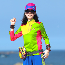 Quick-drying clothes womens long sleeves autumn outdoor sports mountaineering Fitness womens size loose quick-drying T-shirt