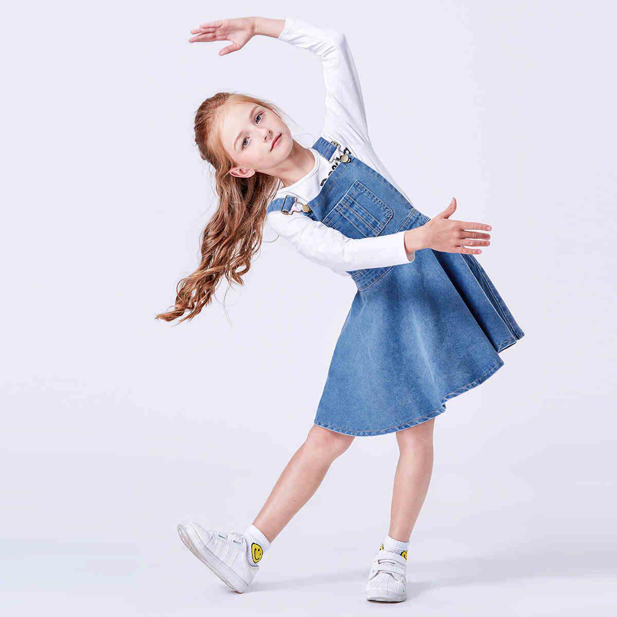 笛莎女童2017春夏季新款童装背带裙中大童甜美儿童连衣裙牛仔