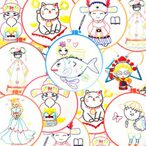 Handmade character cartoon primary and secondary school children students embroidery DIY simple entry bag learn embroidery material bag