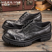 Horrelles Bullock shoes mens thick soles casual dress shoes British leather business big head mens shoes