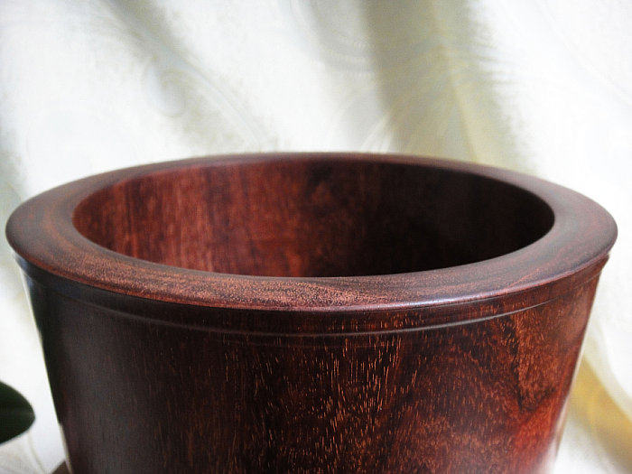 小叶紫檀木雕件明式束腰木檀世家古典器皿勾边大笔筒a75摆件