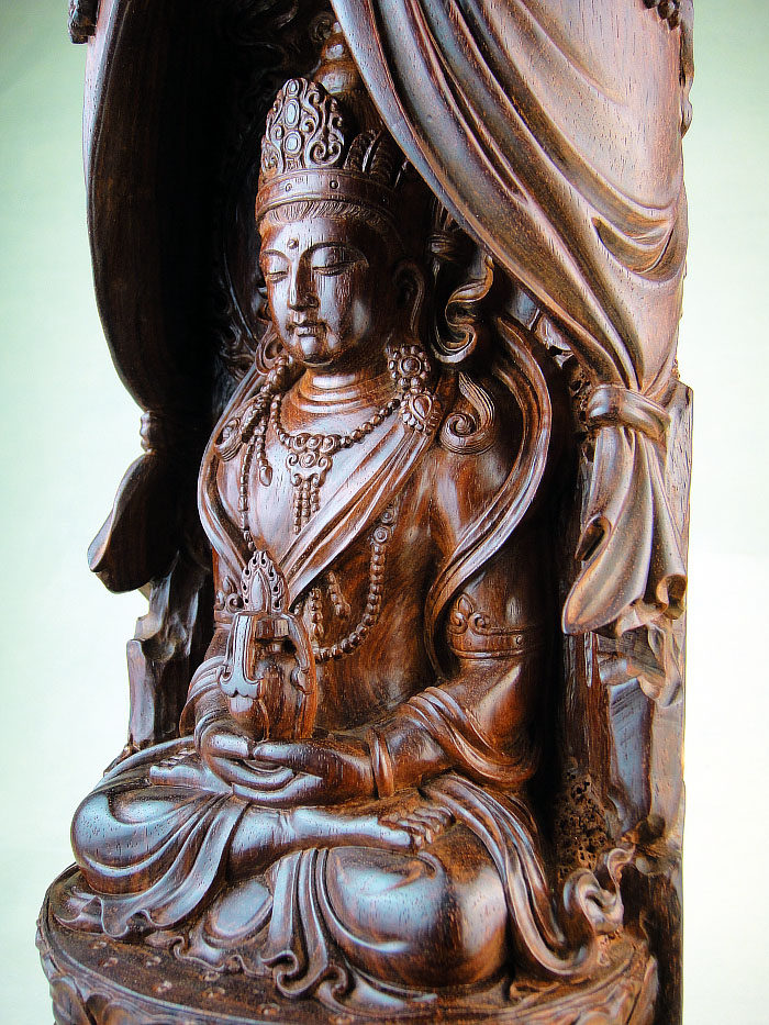 印度小叶紫檀万寿佛木雕件 木檀世家紫檀木实心大料佛像摆件