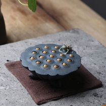 Boutique purple sand handmade tea ceremony tea pet shower head tea play pot cover ornaments small sculpture tea set tableware