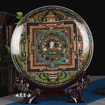 Jingdezhen Ceramic Thangka Pendas Modern Home Decoration Crafts Ornaments Town House Zhaocai Bo Ancient Frame Decoration