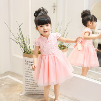 Girls dress autumn and winter foreign style new year plus velvet princess dress baby dress dress gauze dress children's new year dress