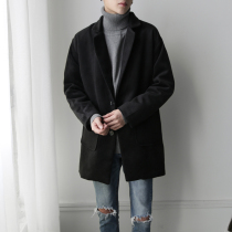 Woolen Coat Korean Men's Slim Short Woolen Coat Slim Coat Winter Thickened Casual Cashmere Coat