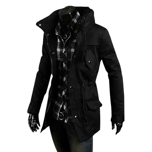 ins windbreaker men's mid-length autumn and winter Korean version of the self-cultivation male youth handsome jacket trendy men military tooling trench coat ins windbreaker men's mid-length autumn and winter Korean version of the self-cultivation male youth handsome jacket trendy men military tooling trench coat