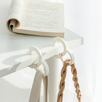 2 pack S-shaped adhesive hook wardrobe hanging coat hanging bag hook hook dormitory windproof hook round Rod Hook buckle