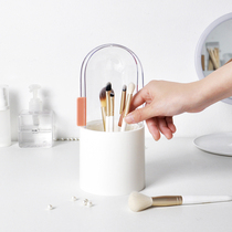 Makeup brush storage box tube with lid Brush barrel Pearl ins wind dresser desktop dust-proof cosmetics shelf