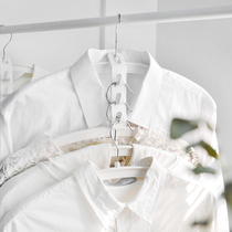 4 Japanese clothes hangers connecting adhesive hook save space and multi-layer stacking storage connection buckle folding storage artifact