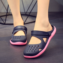 Vietnam latex sandals womens Korean version of the trend flat-bottomed rain shoes non-slip hole shoes deodorant casual non-abrasive soft-soled shoes