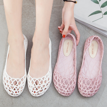 Flat sandals womens bag heel mesh comfortable soft beach shoes natural rubber super soft nurse work shoes summer