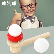 Childrens oral blowing training baby wooden ball game suspension blowing ball nostalgic toy early education equipment